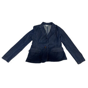 Sundance Catalog Dark Denim Blazer Womens Size 4 Casual Hipster Sport Coat